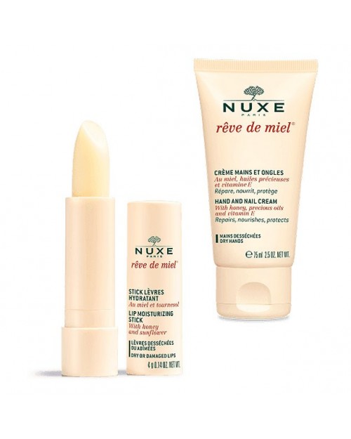 Nuxe Crema de manos y uñas Rêve de Miel® + Stick de Labios Hidratante Rêve de miel®